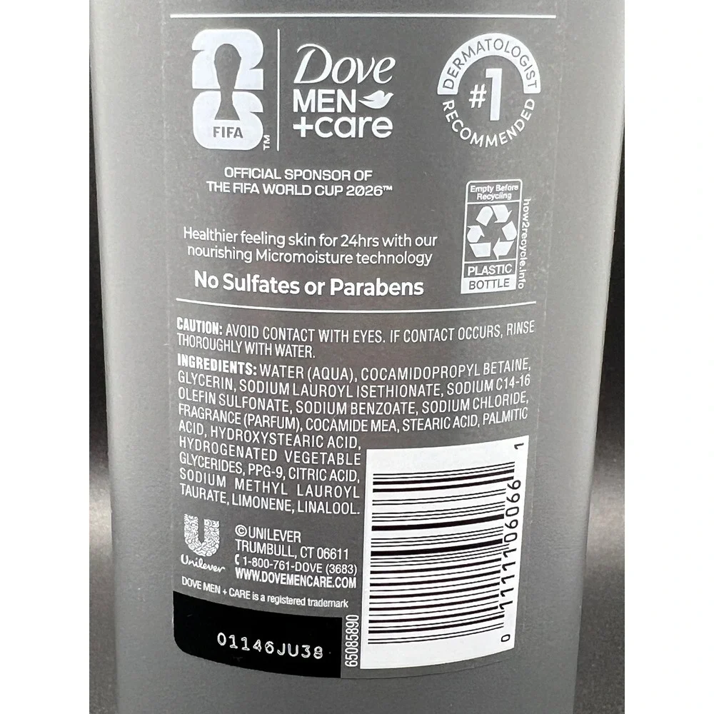 Dove Men+Care Fresh Victory Body Face Wash FIFA World Cup 26 Edition 18oz